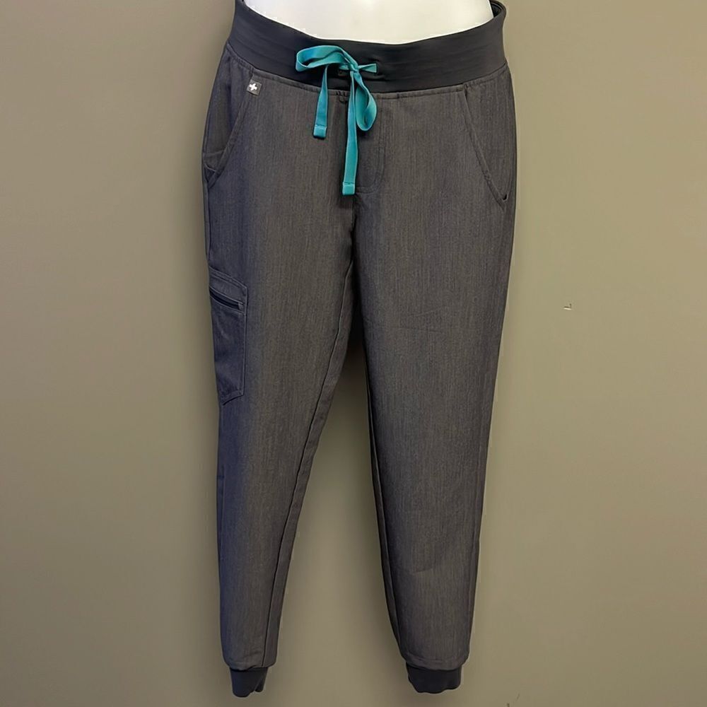 FIGS Heather Grey High Waisted Jogger Medical Scrub Pull-On Cargo Pant PO3743-XS